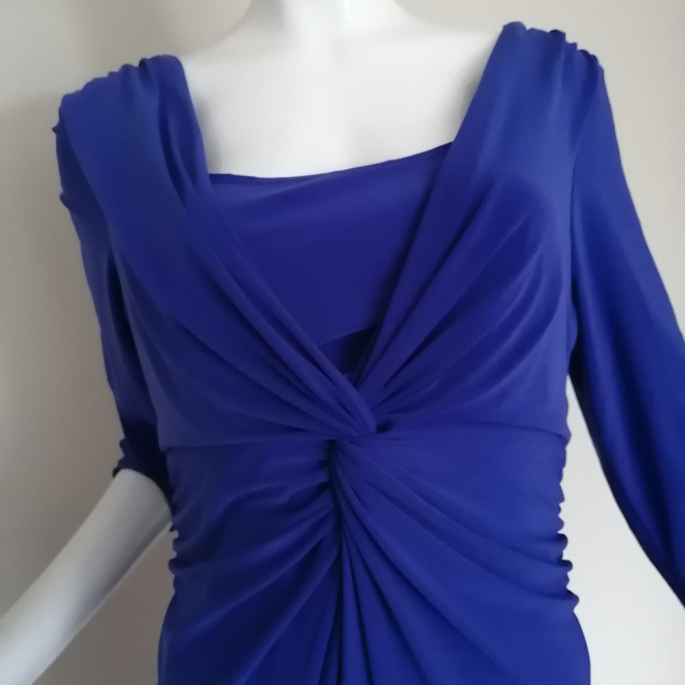 Chaps Long Sleeve Dress in Deep Blue - Picture 5 of 8